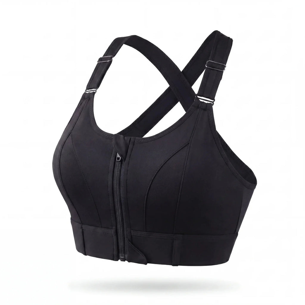 Soutien-Gorge Sportif Antichoc Zippé Confort Respirant Bande Renforcée